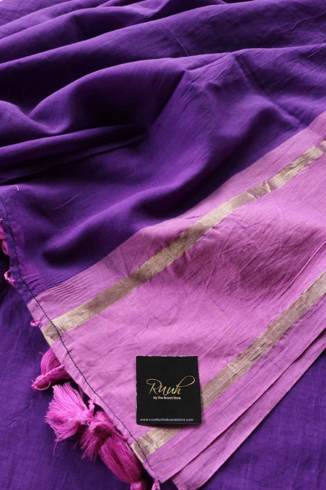 PURPLE PINK MULMUL COTTON SAREE