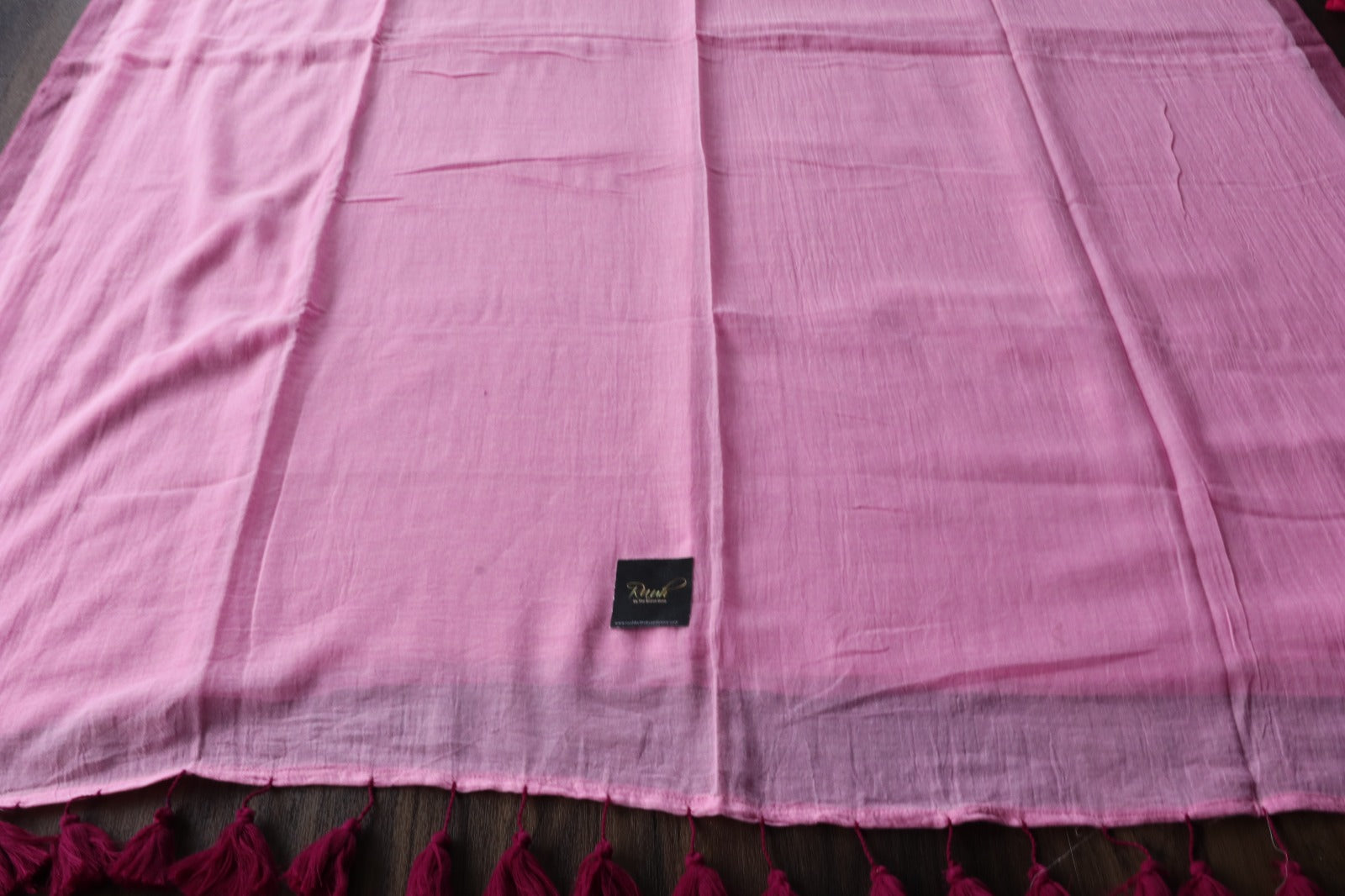 PINK- DARK PINK PLAIN MUL MUL SAREE