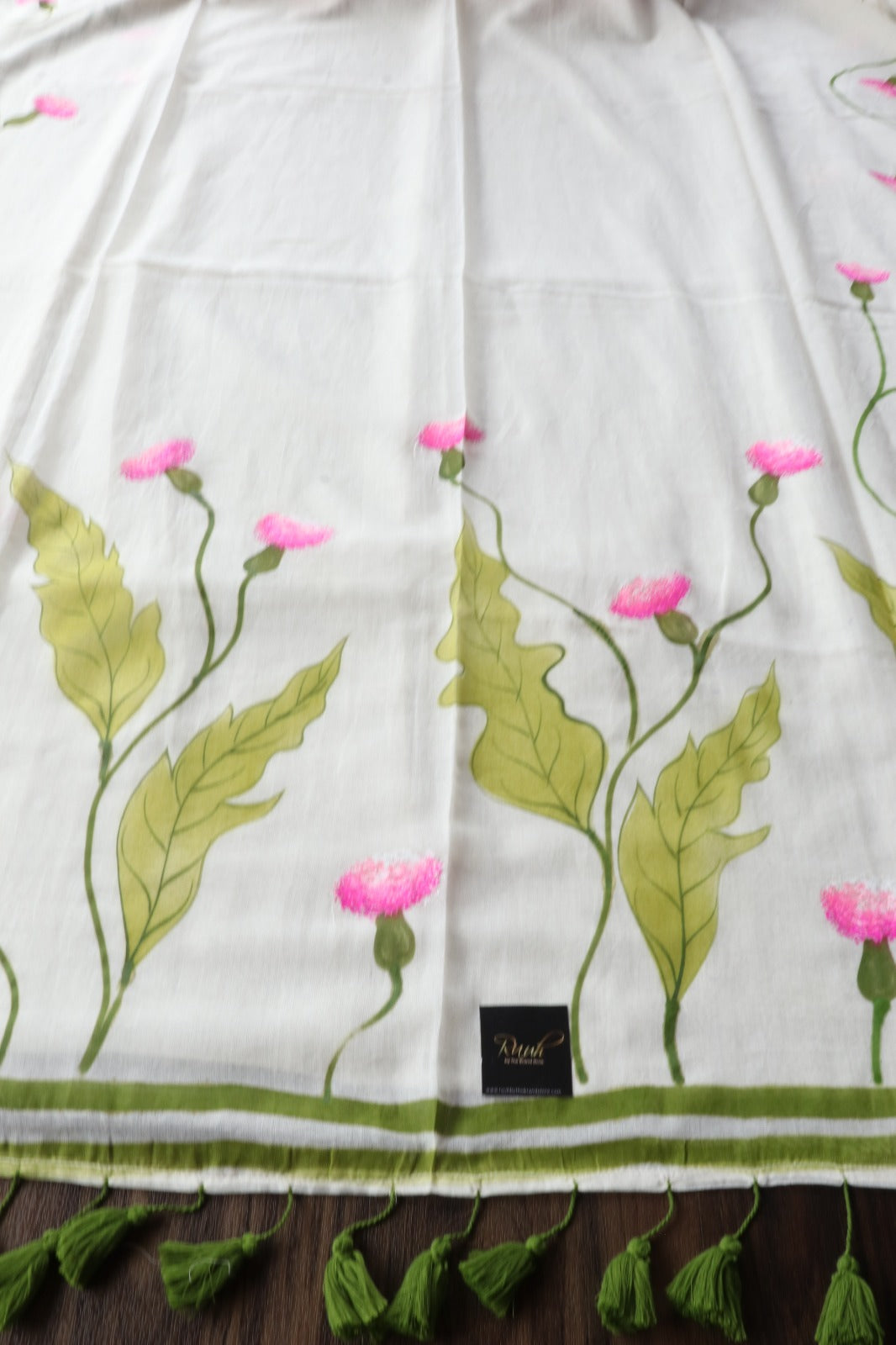 CARNATION HANDPAINTED MULMUL COTTON SAREE