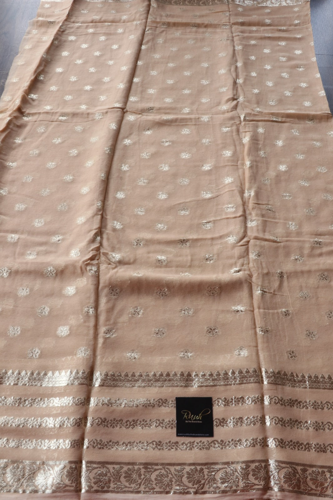 VISCOSE SAREE IN LIIGHT BISCUIT COLOUR
