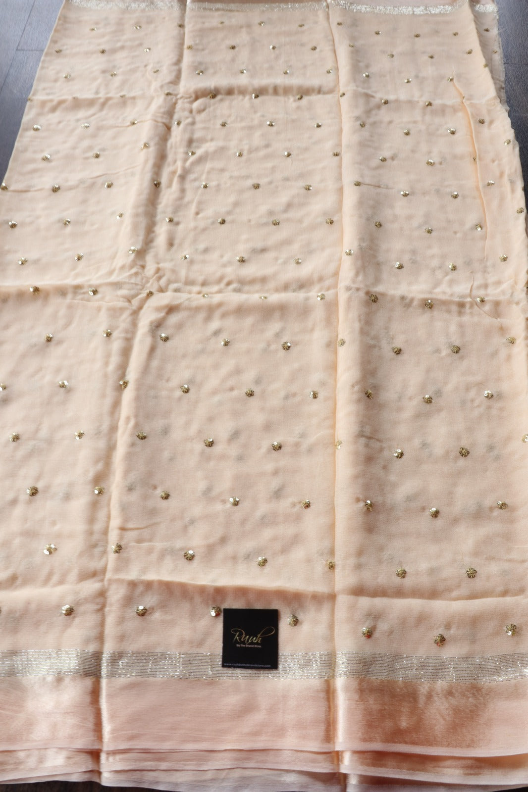 VISCOSE CREAM SAREE WITH SEQUENCE WEAVING