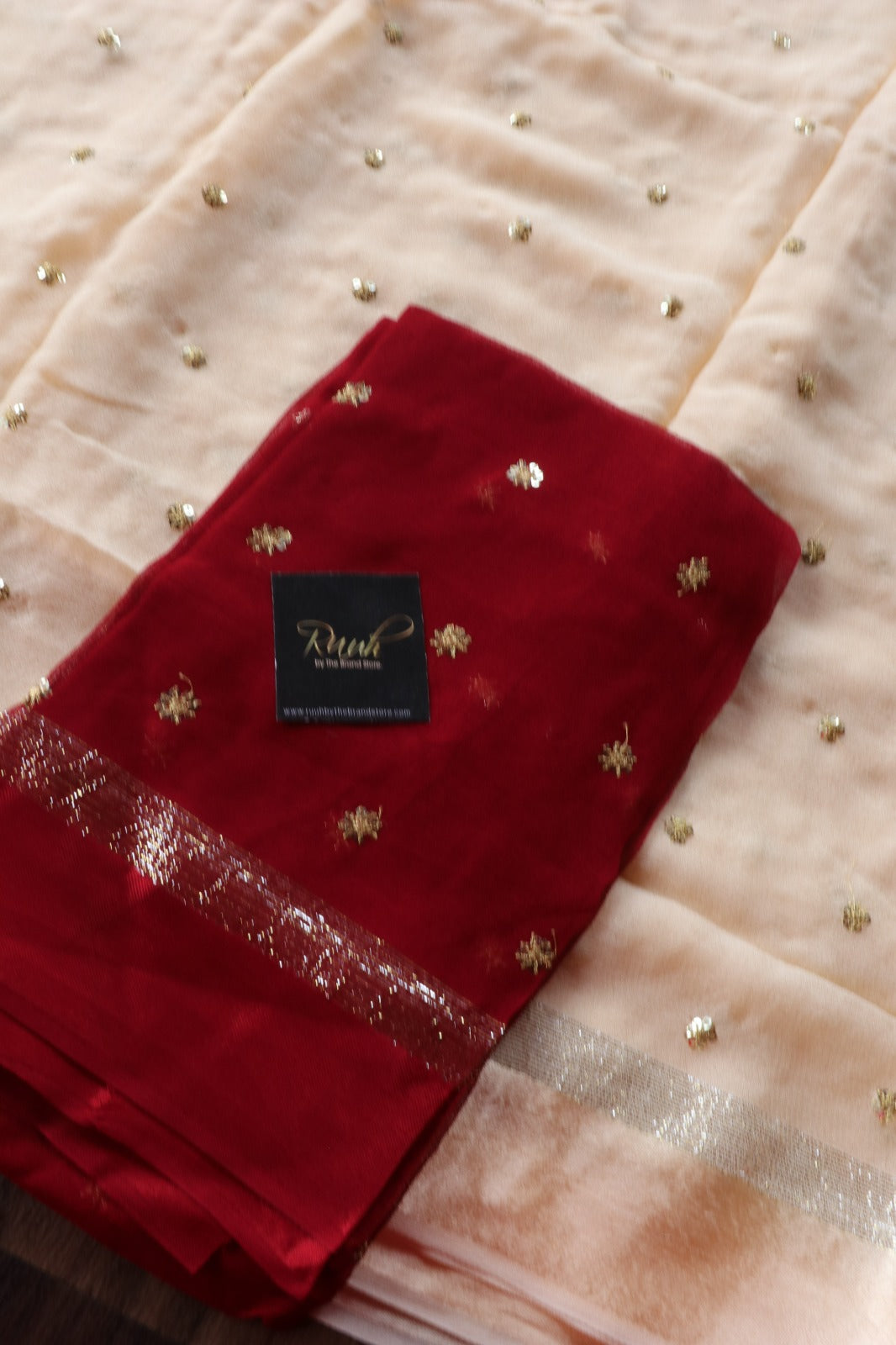 VISCOSE CREAM SAREE WITH SEQUENCE WEAVING