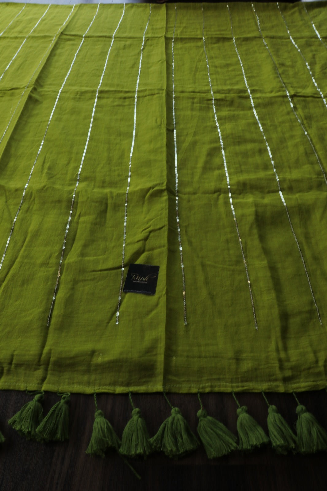 MEHENDI GREEN MULMUL SEQUENCE SAREE