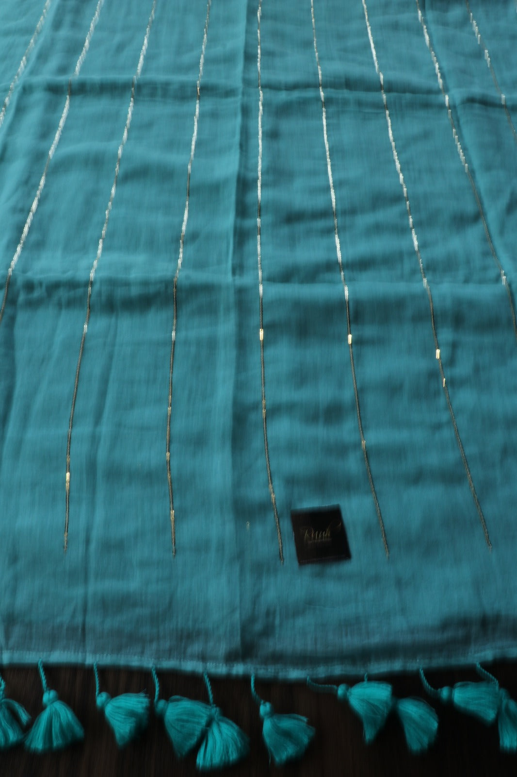 SEA GREEN MULMUL SEQUENCE SAREE