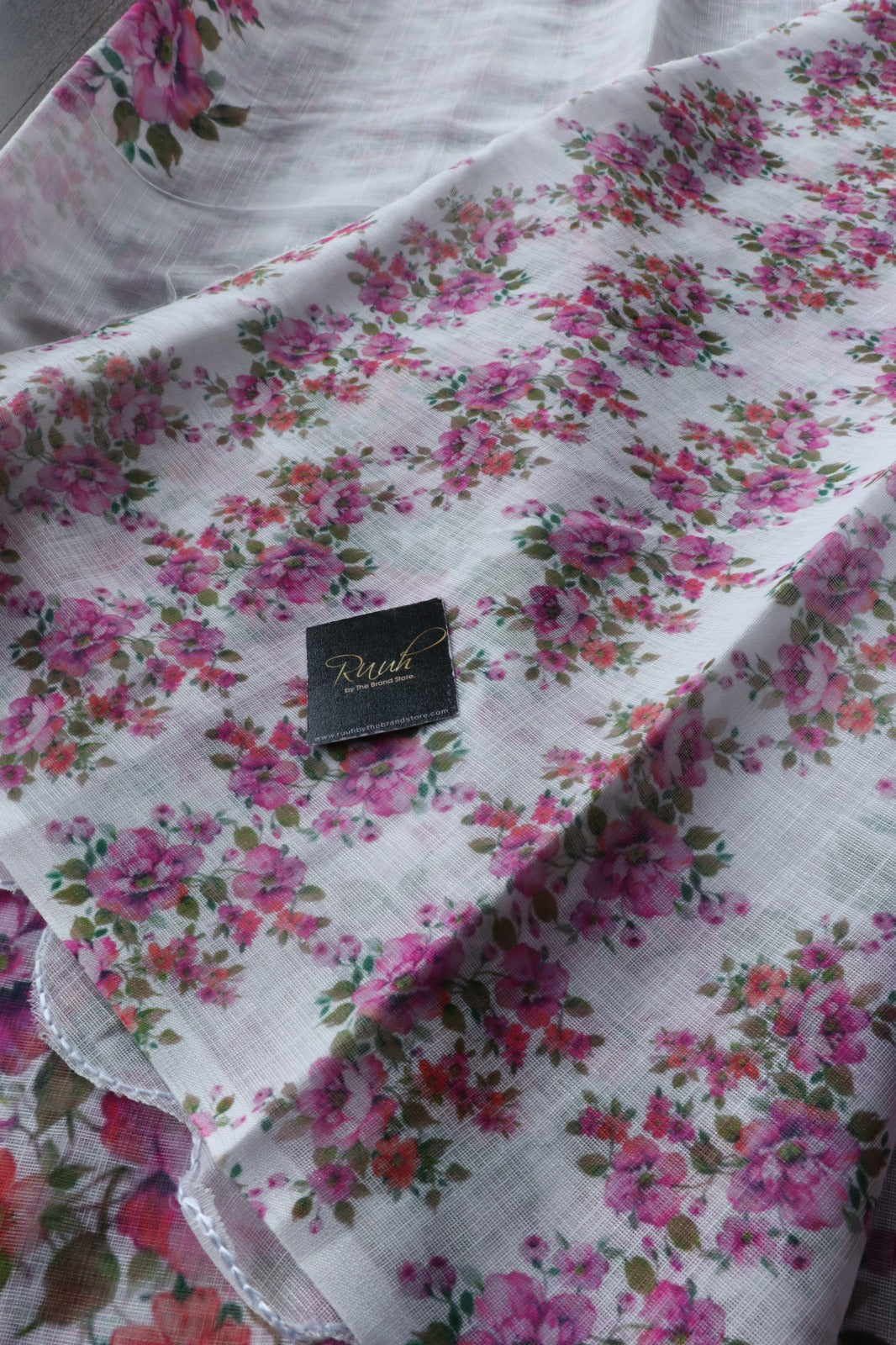 SEMI LINEN FLORAL PRINT SAREE 3