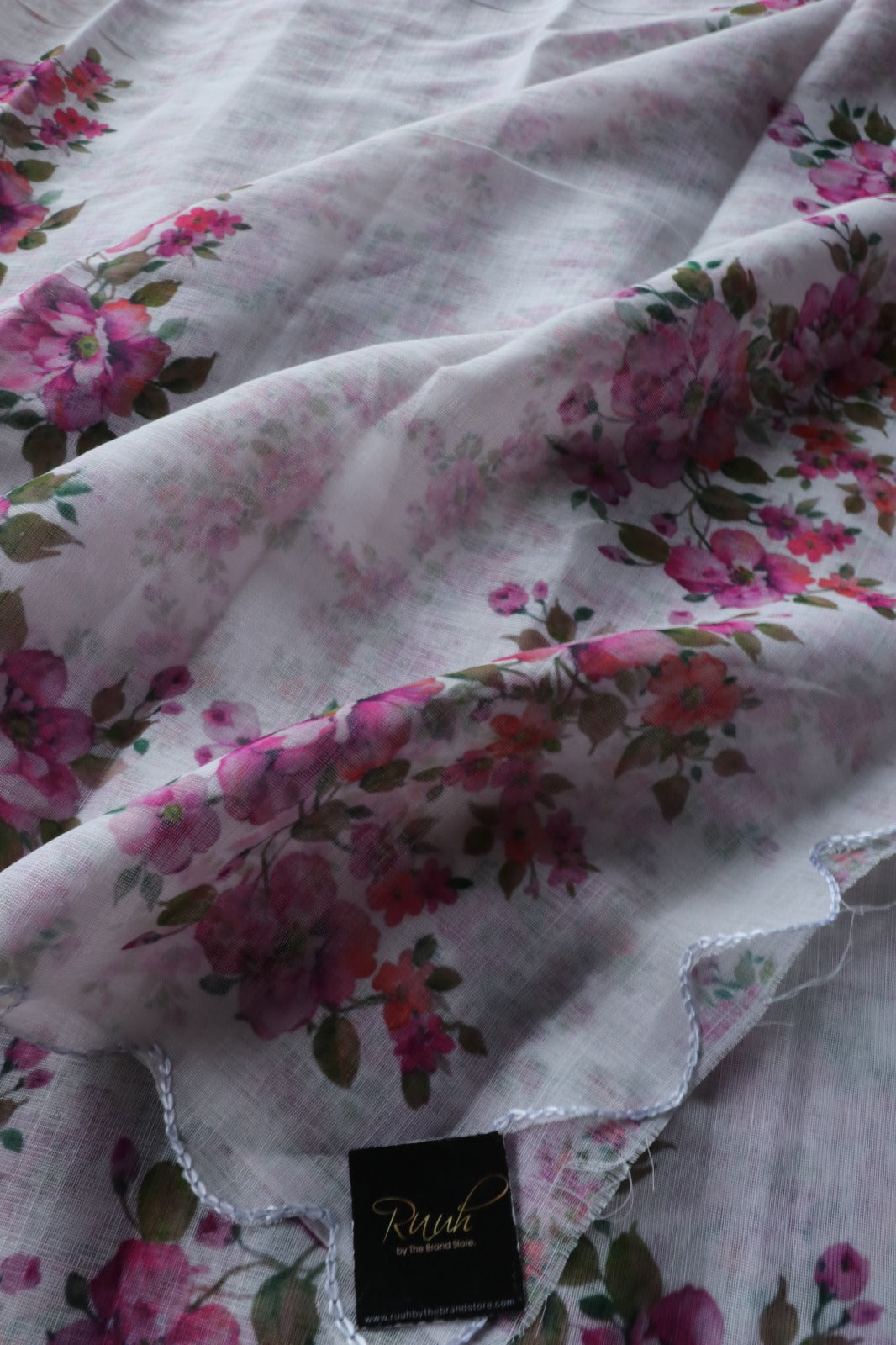 SEMI LINEN FLORAL PRINT SAREE 3