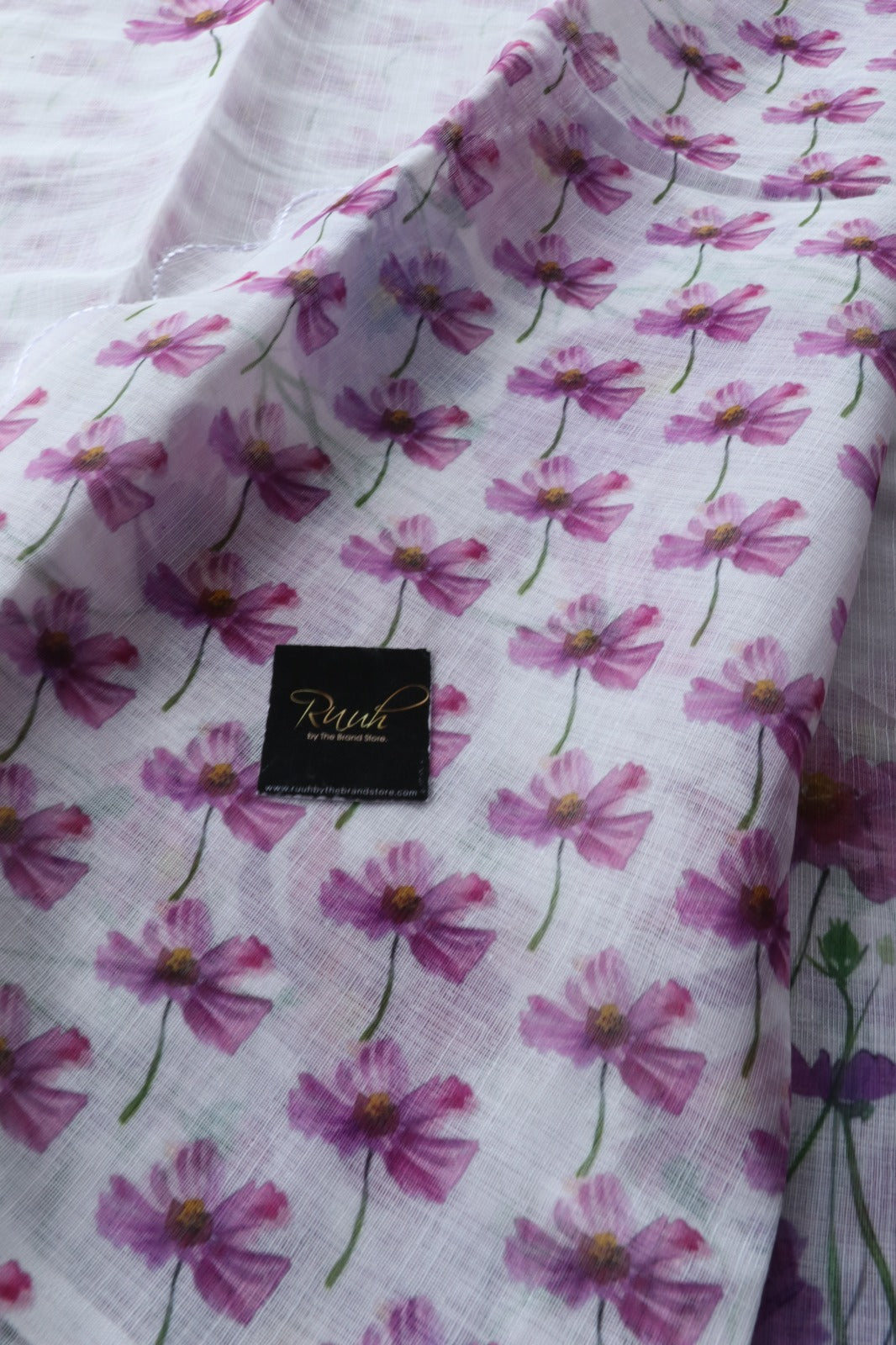 SEMI LINEN FLORAL PRINT SAREE 4