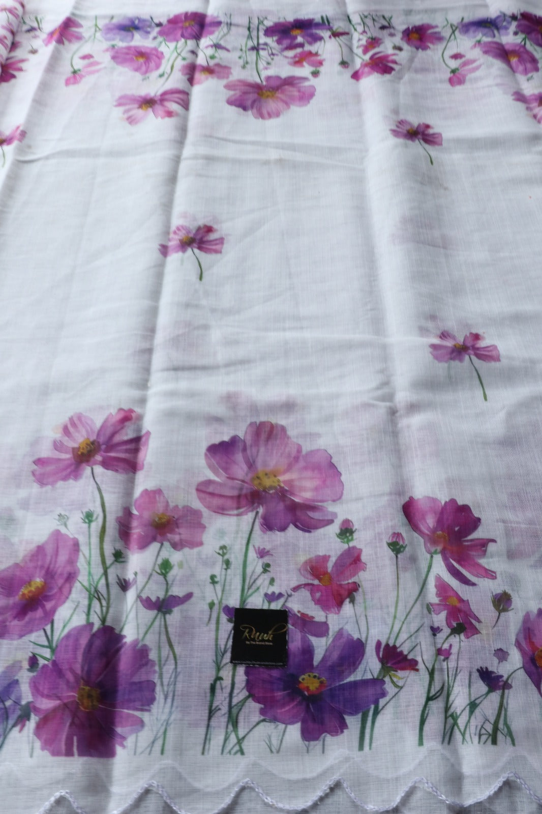 SEMI LINEN FLORAL PRINT SAREE 4