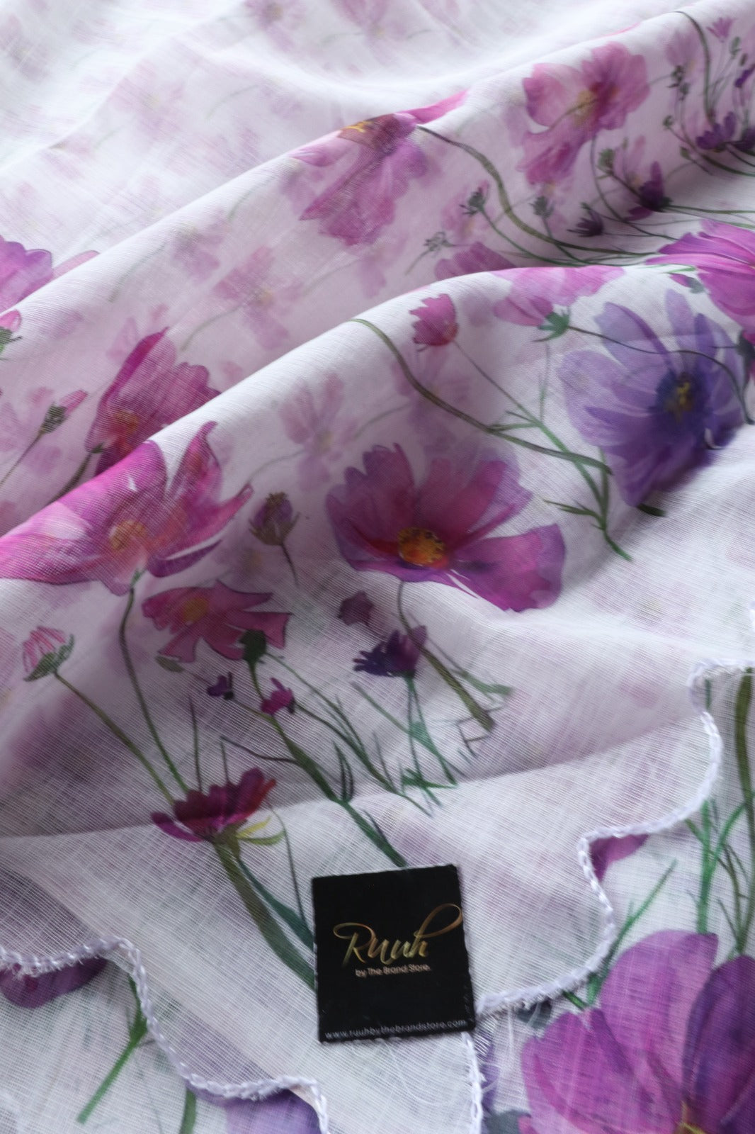 SEMI LINEN FLORAL PRINT SAREE 4