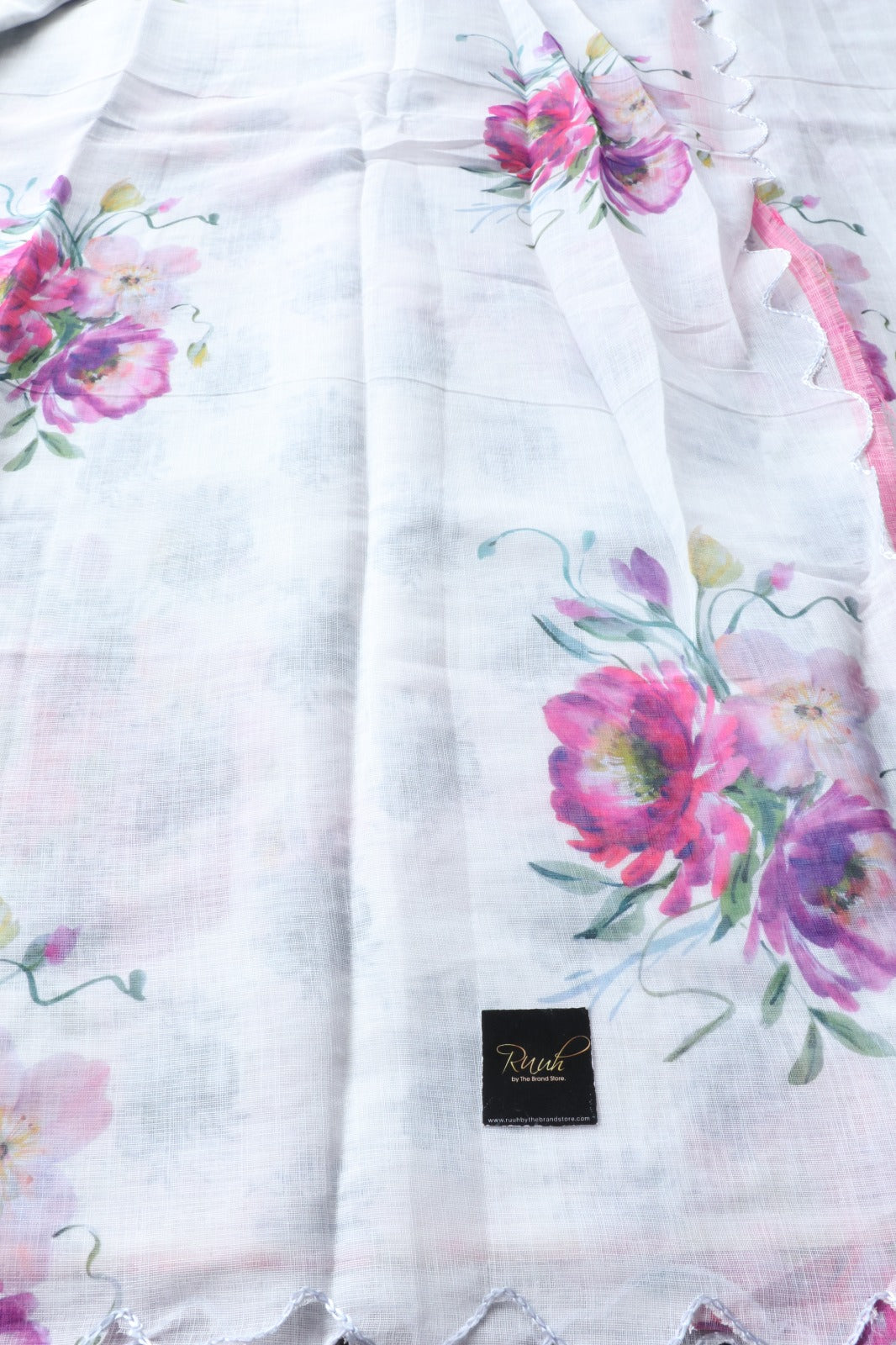 SEMI LINEN FLORAL PRINT SAREE 2