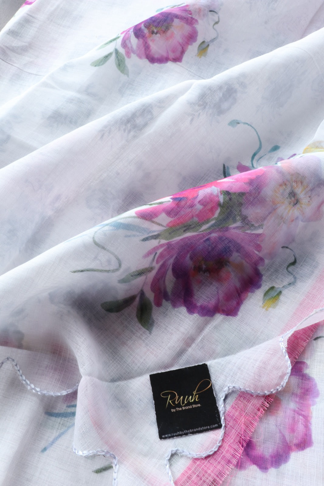 SEMI LINEN FLORAL PRINT SAREE 2