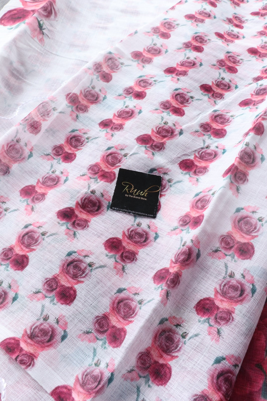 SEMI LINEN FLORAL PRINT SAREE 1