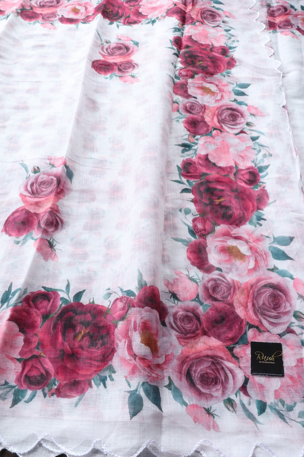 SEMI LINEN FLORAL PRINT SAREE 1