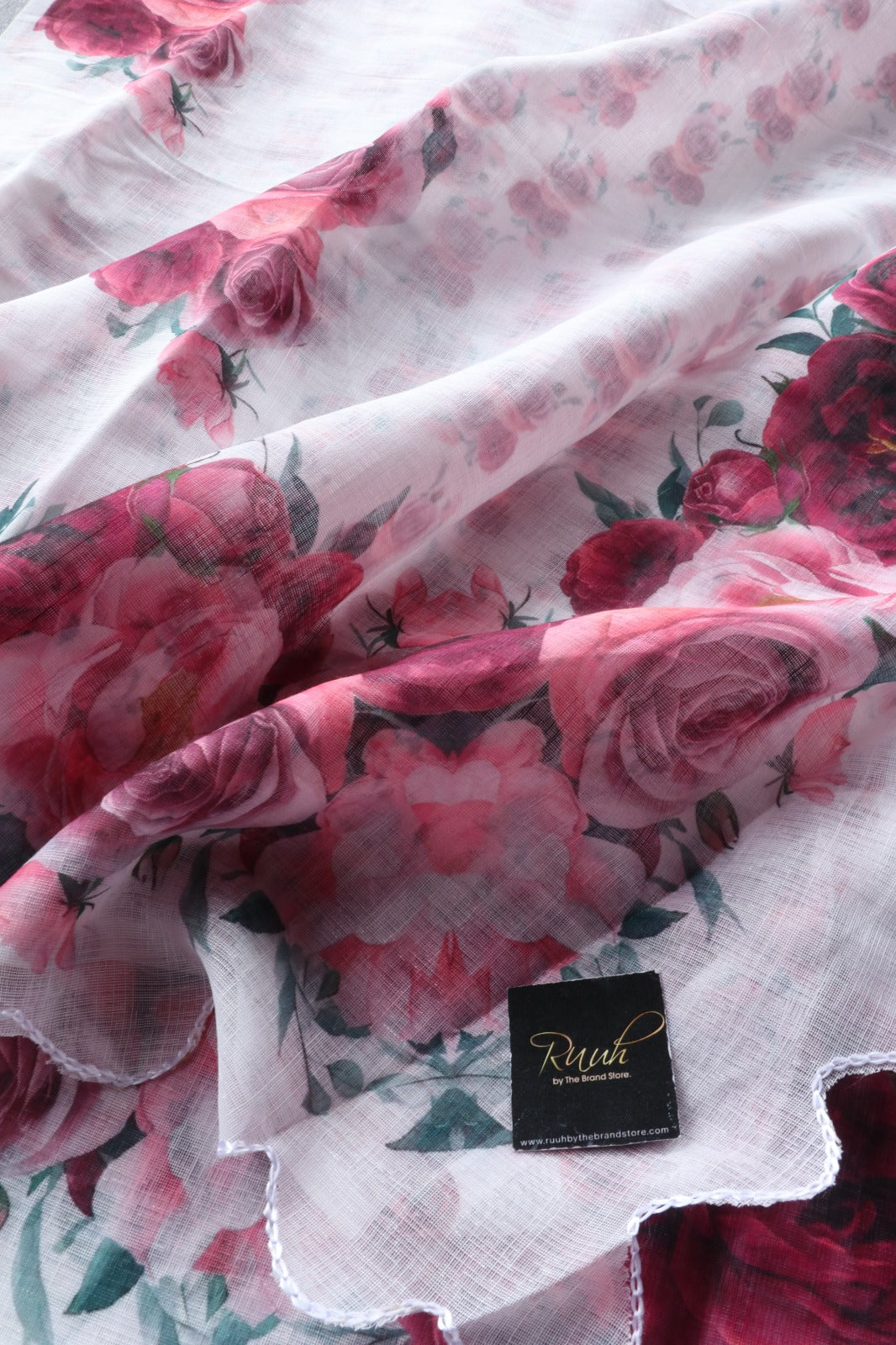 SEMI LINEN FLORAL PRINT SAREE 1