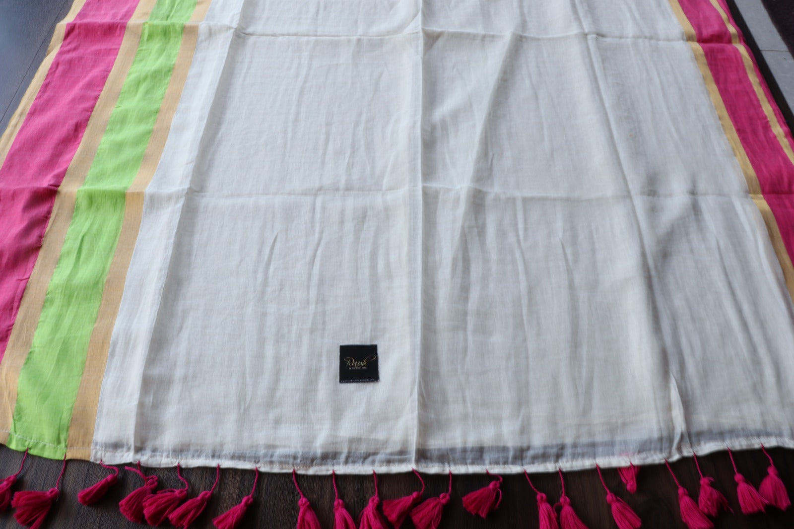 MULMUL COTTON WITH MULTI COLOUR BORDER