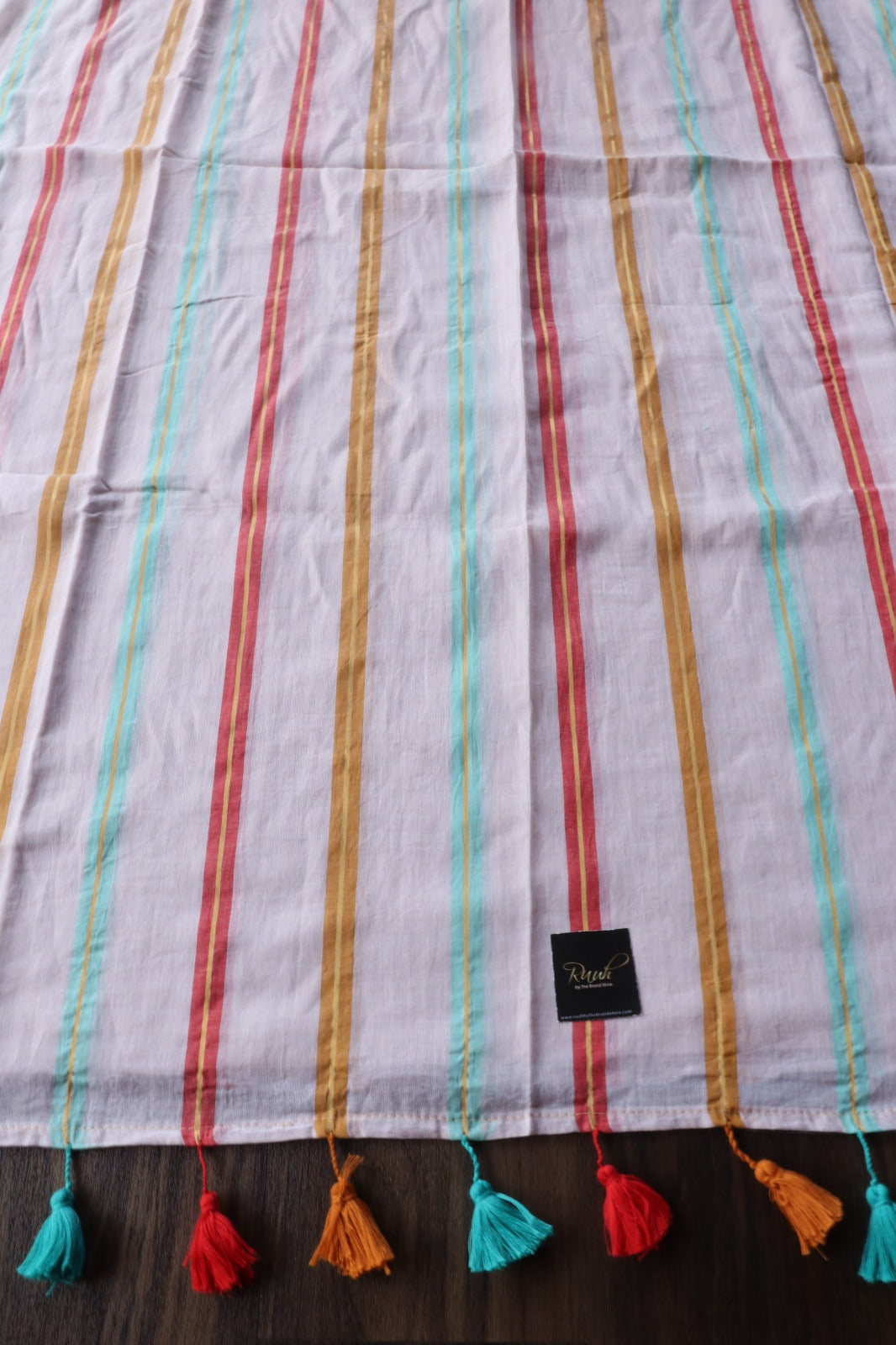 MULMUL COTTON WITH MULTICOLOUR STRIPES