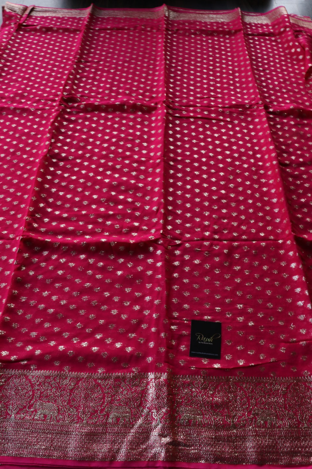 HOT PINK VISCOSE GEORGETTE SAREE