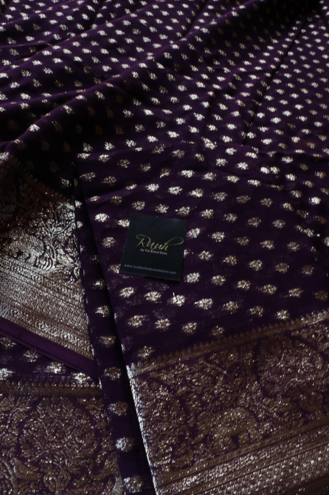 GRAPE COLOUR VISCOSE GEORGETTE SAREE