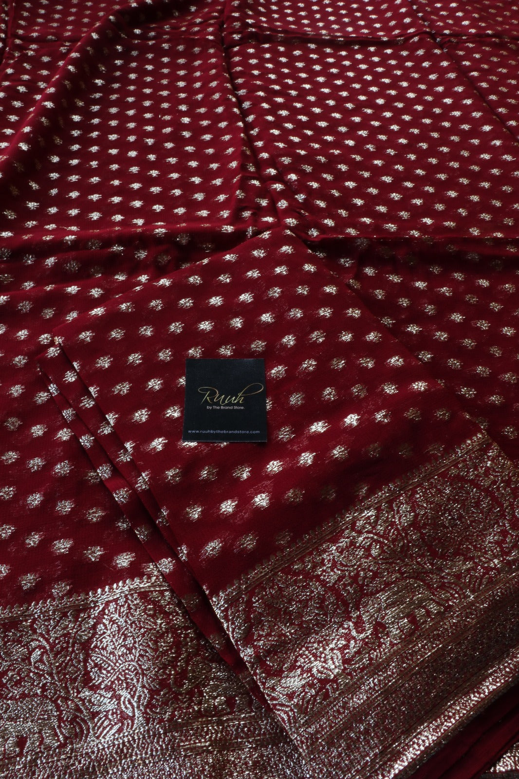 DEEP MAROON VISCOSE GEORGETTE SAREE