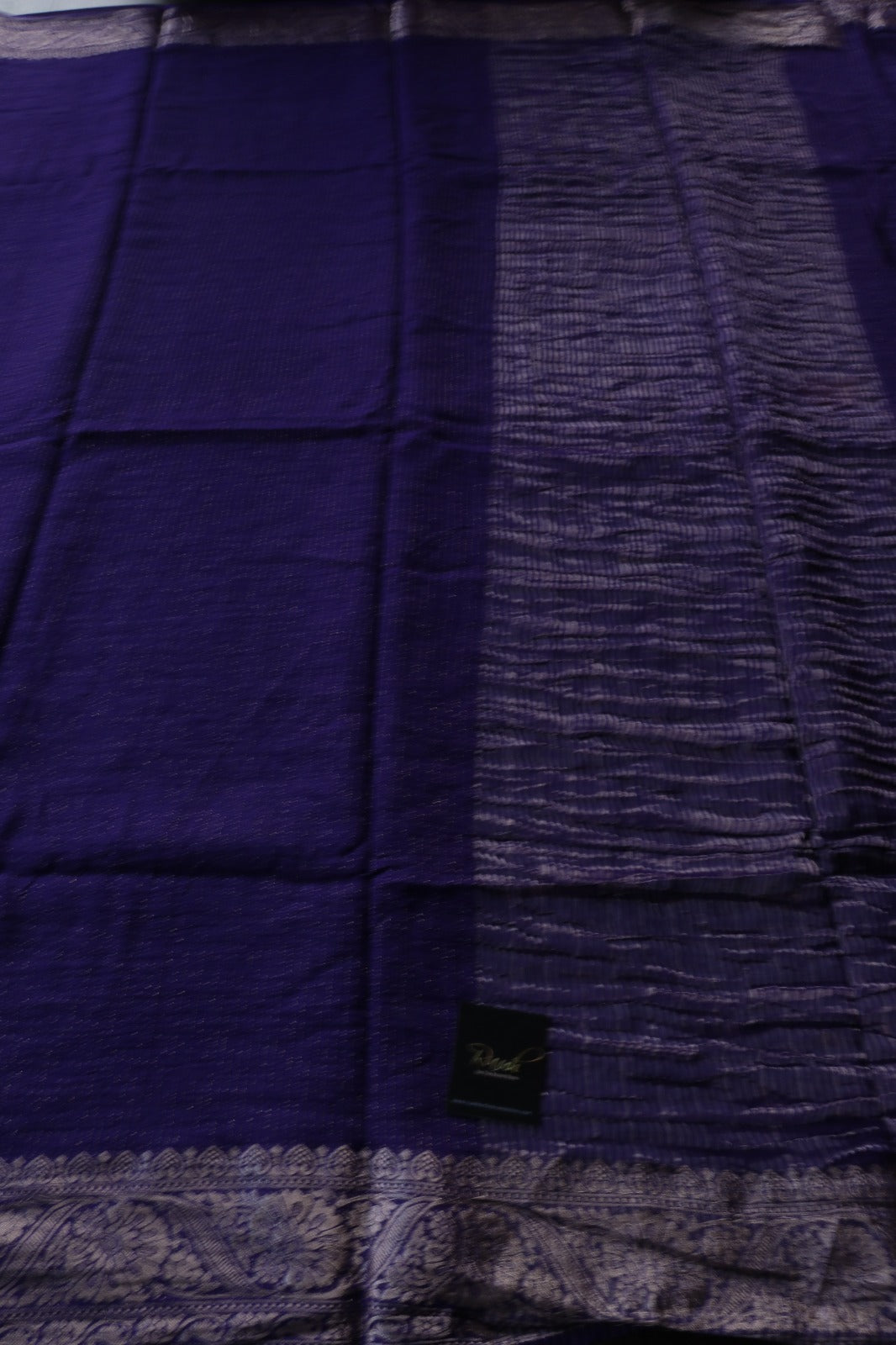 PURPLE VISCOSE CHINNON WITH ZARI STRIPES