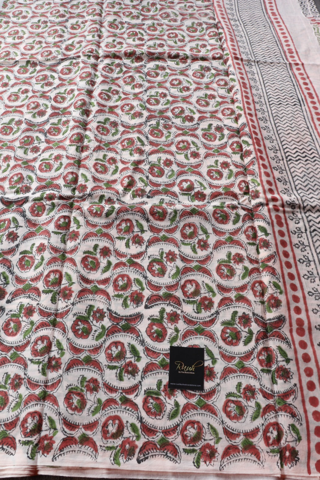 JAIPUR COTTON SAREE IN LIGHT PEACH COLOUR