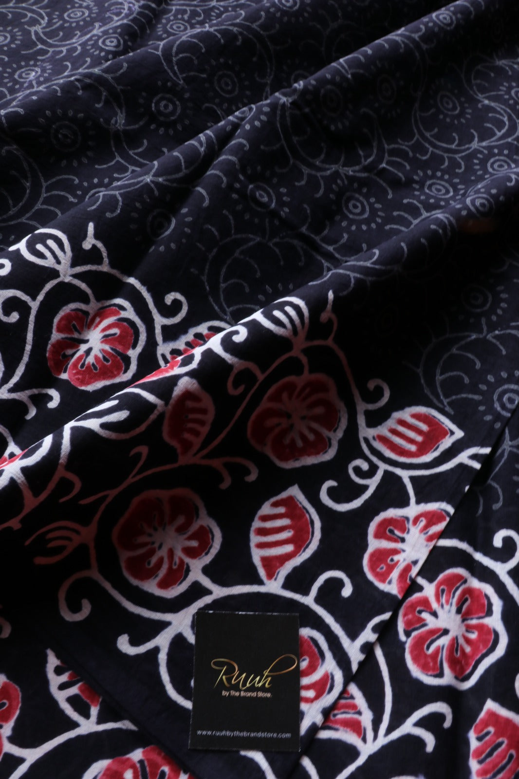 JAIPUR COTTON SAREE IN BLACK COLOUR
