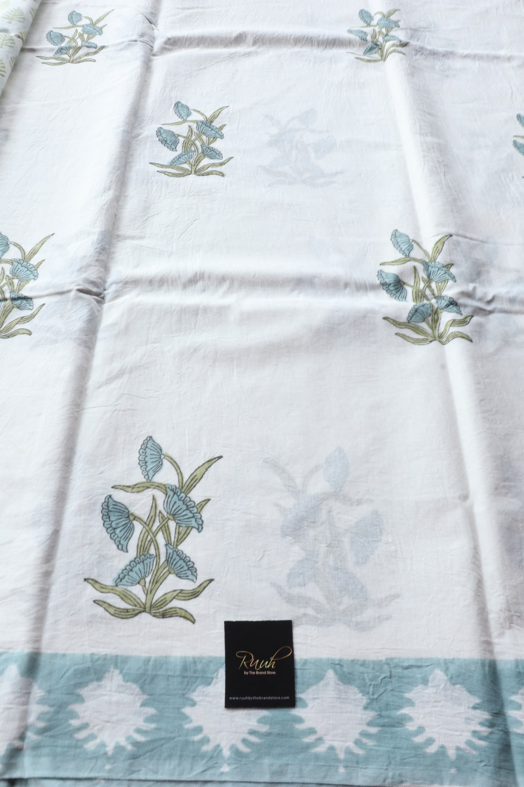 JAIPUR COTTON SAREE IN WHITE COLOUR