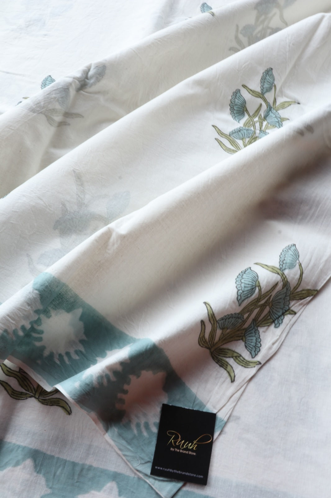 JAIPUR COTTON SAREE IN WHITE COLOUR