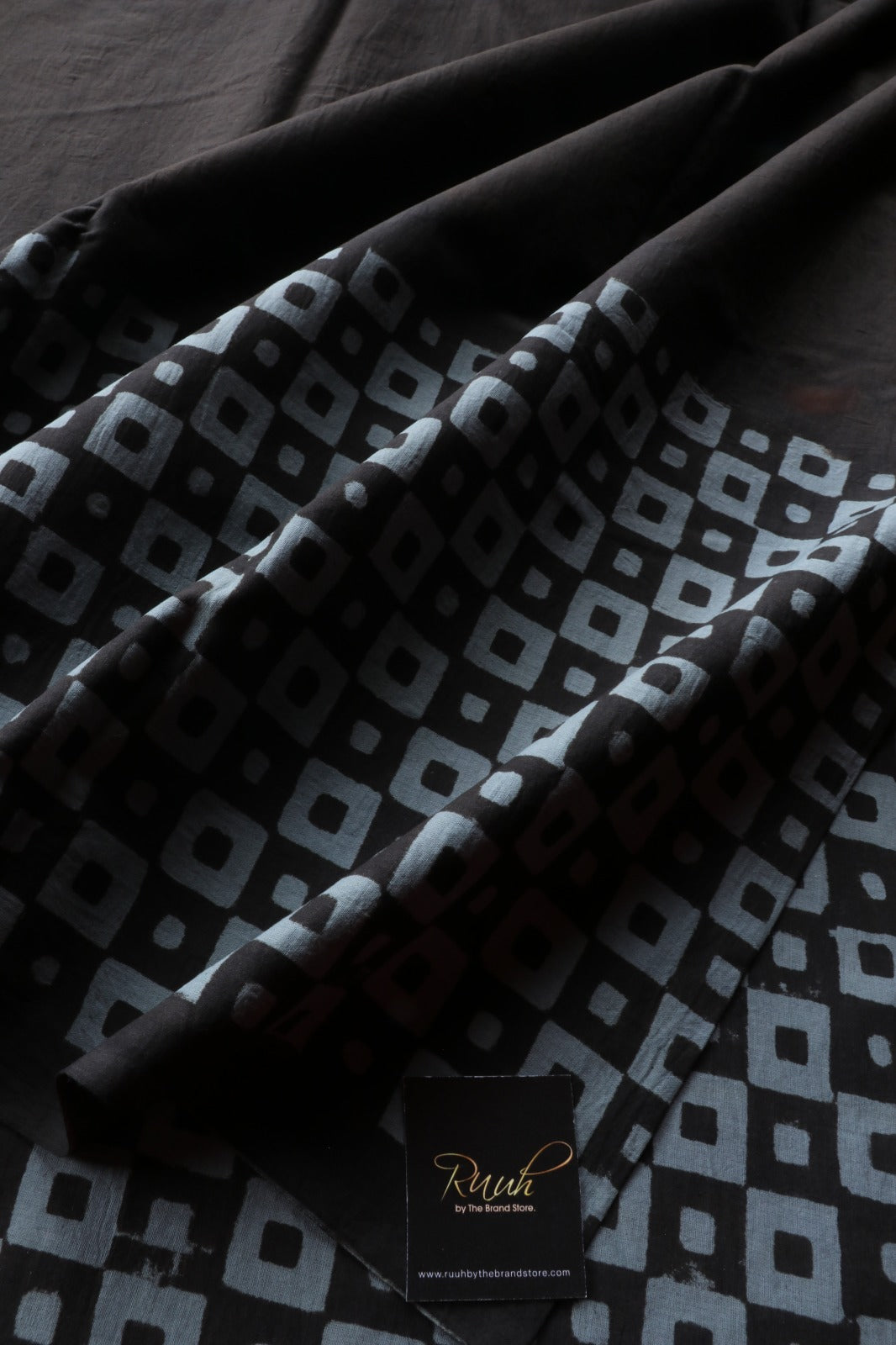 JAIPUR COTTON SAREE IN BLACK COLOUR