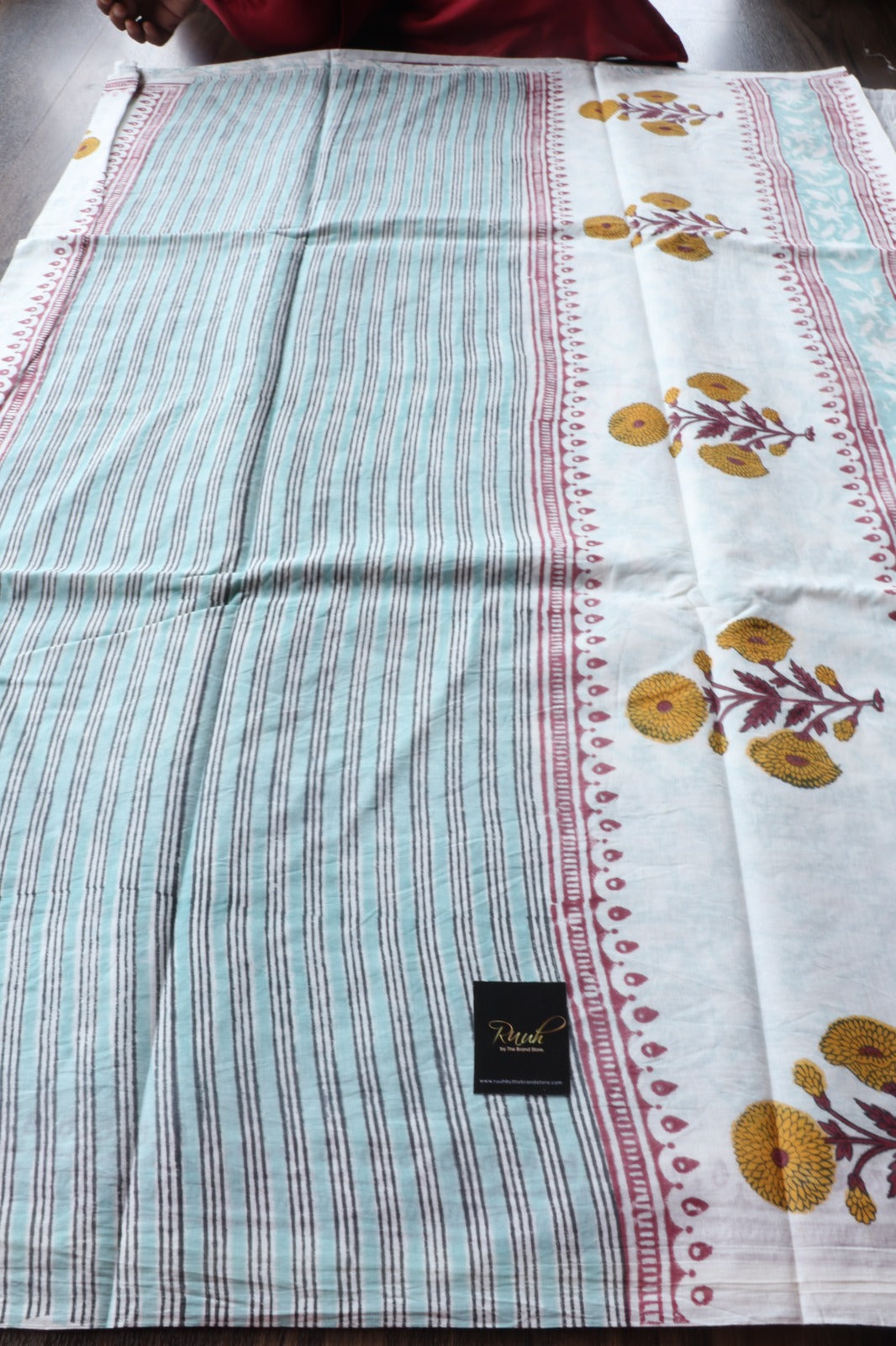 JAIPUR COTTON SAREE IN WHITE COLOUR