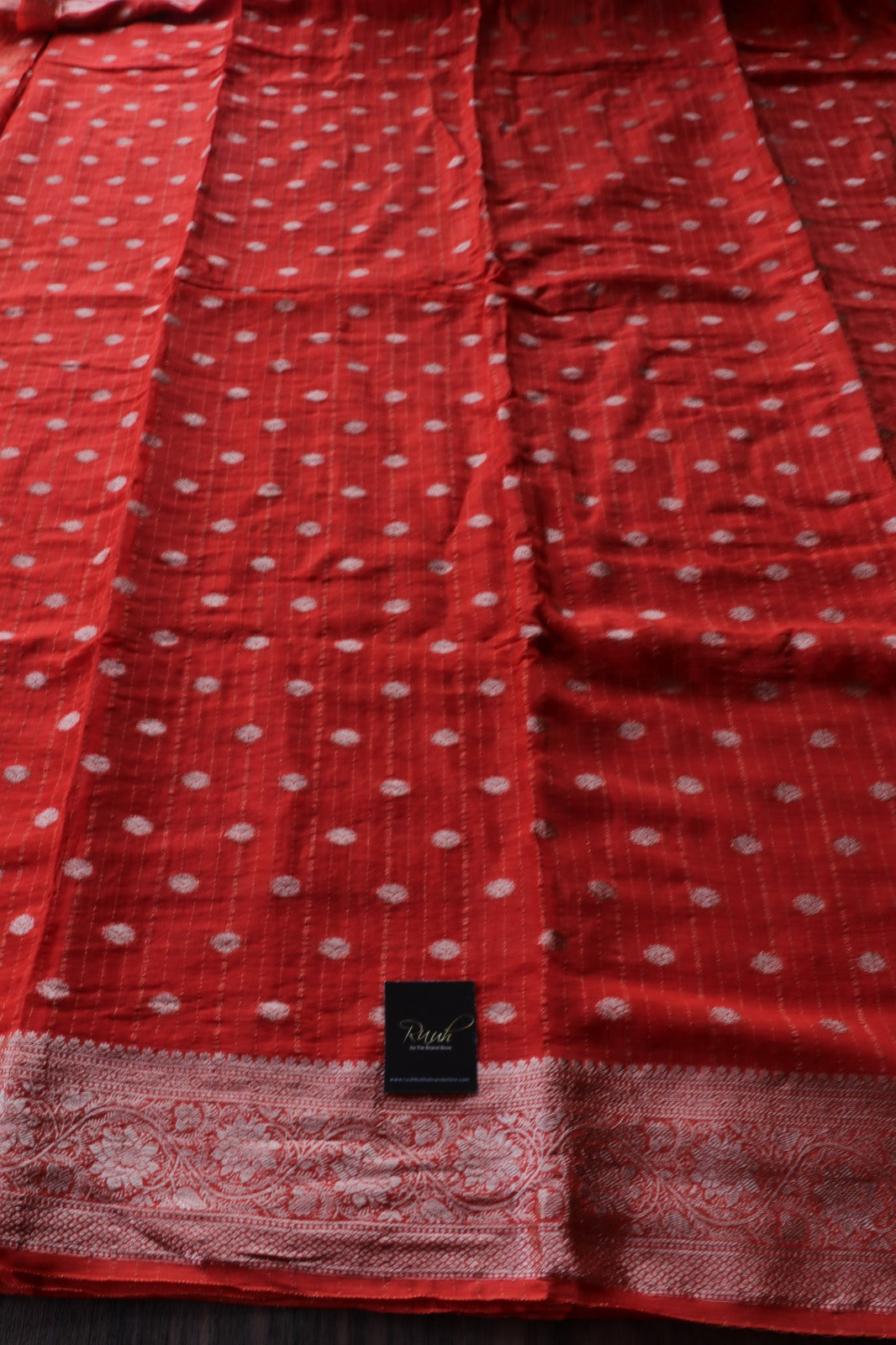 ORANGE VISCOSE CHINNON SAREE