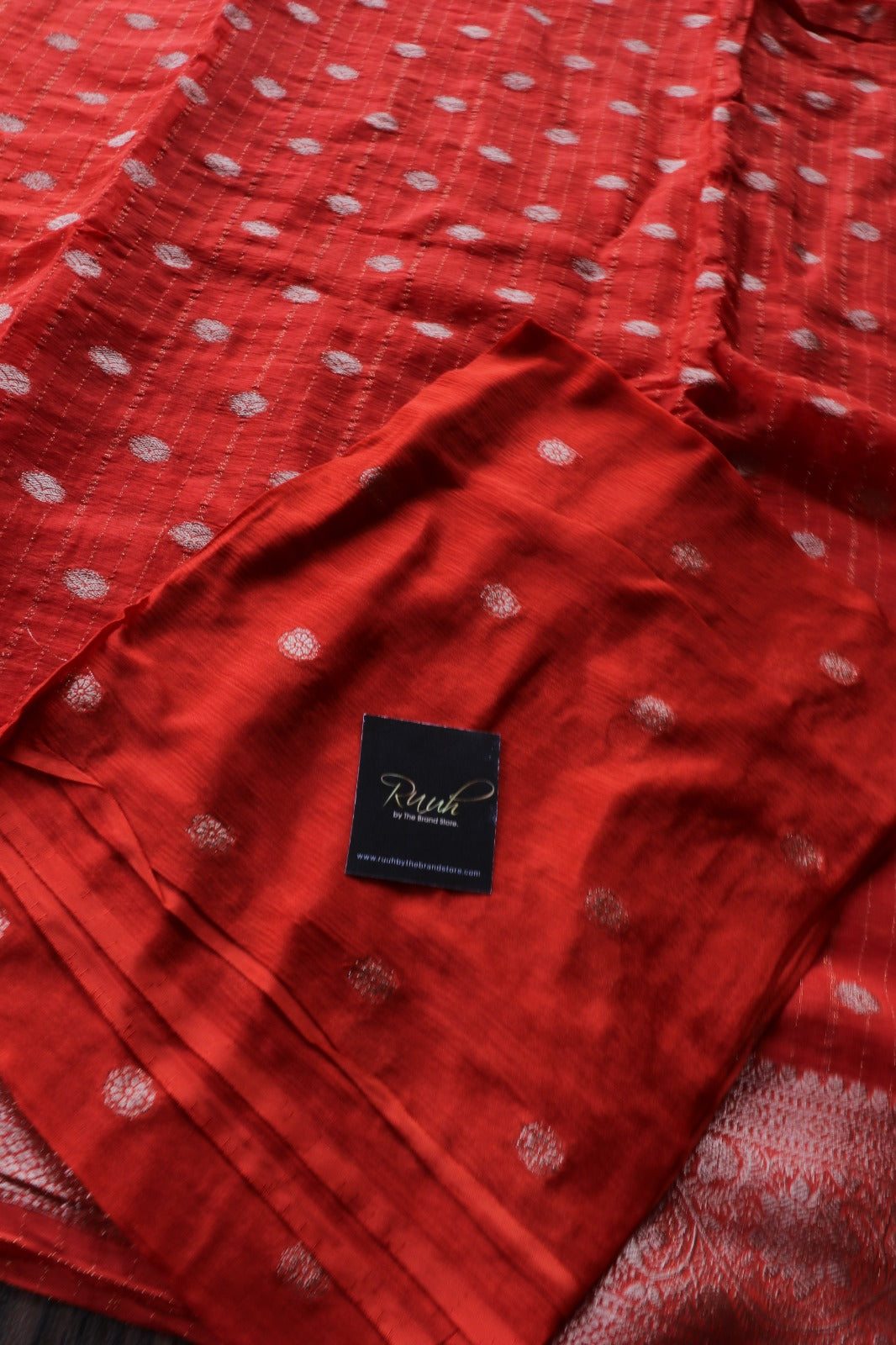 ORANGE VISCOSE CHINNON SAREE