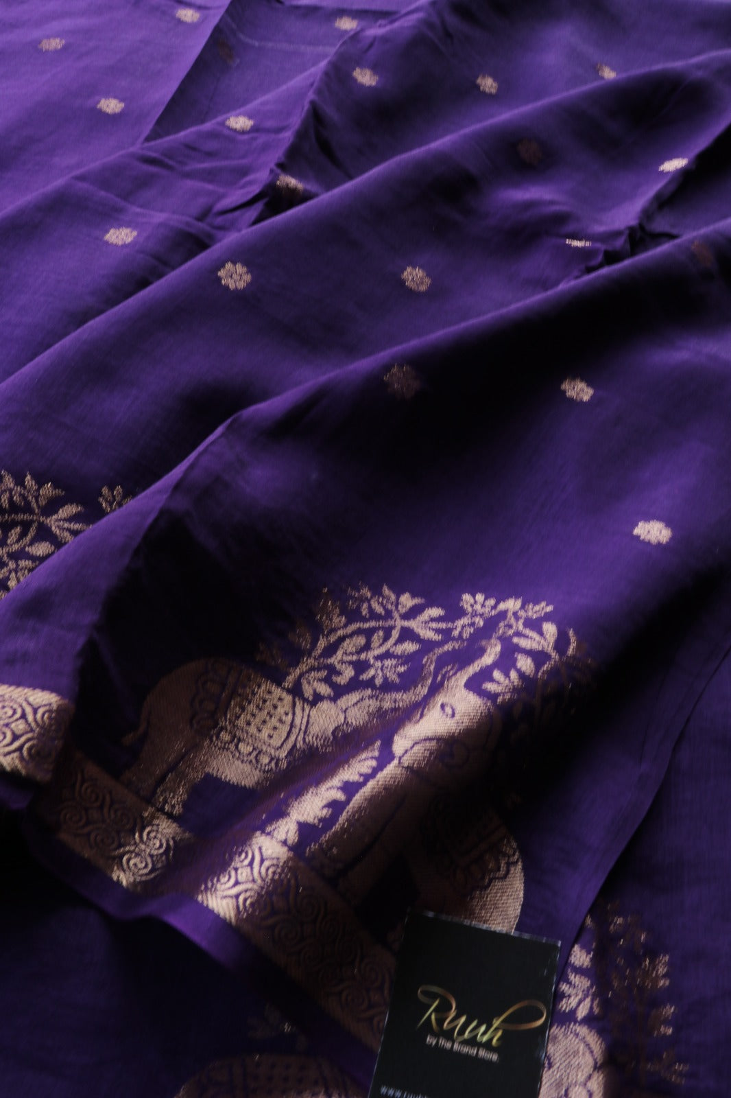 PURPLE VISCOSE MUSLIN SILK SAREE