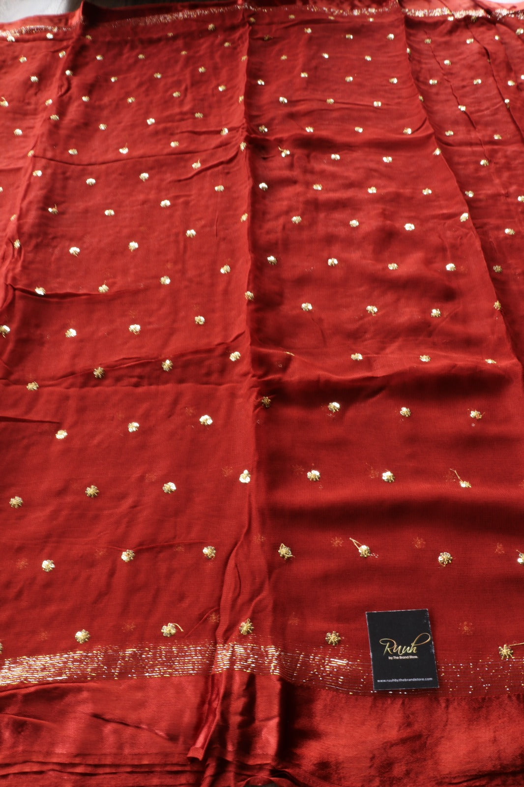 BROWN VISCOSE GEORGETTE SAREE