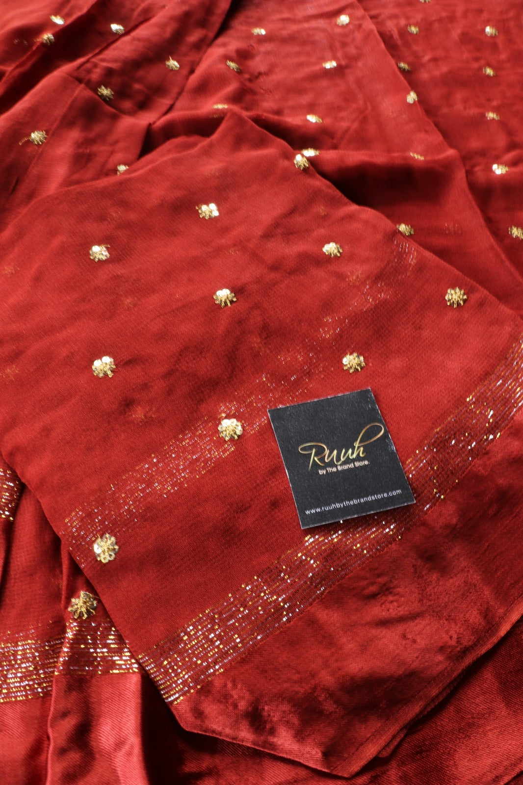 BROWN VISCOSE GEORGETTE SAREE