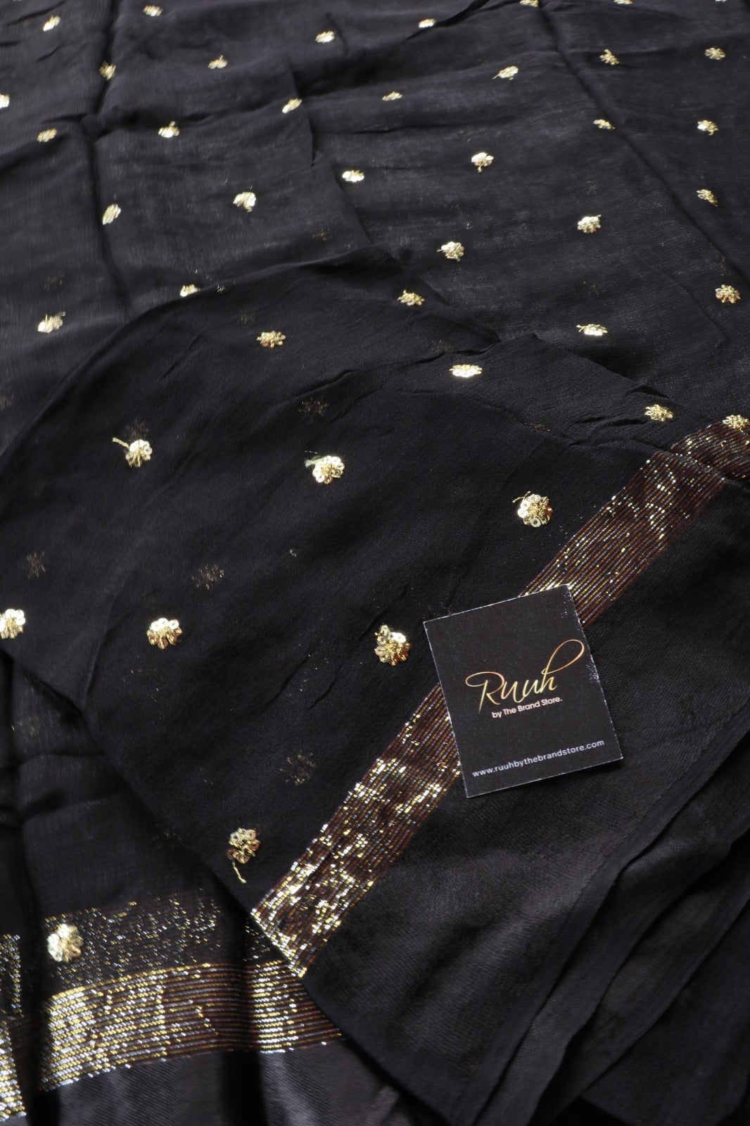 BLACK VISCOSE GEORGETTE SAREE