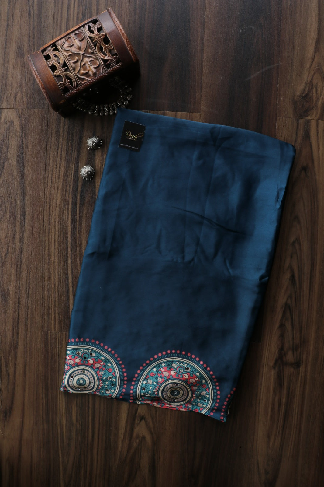 PEACOCK BLUE SEMI MODAL SILK SAREE