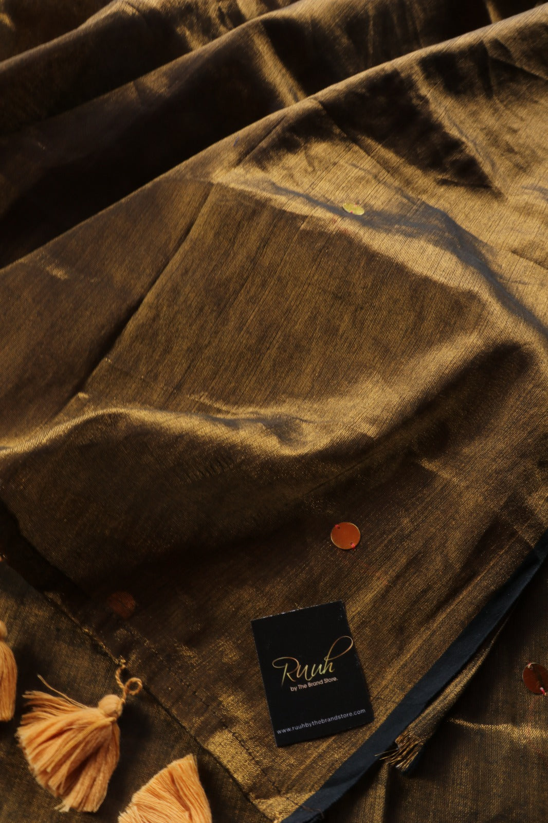 ANTIQUE GOLD MUL TISSUE WITH SEQUENCE