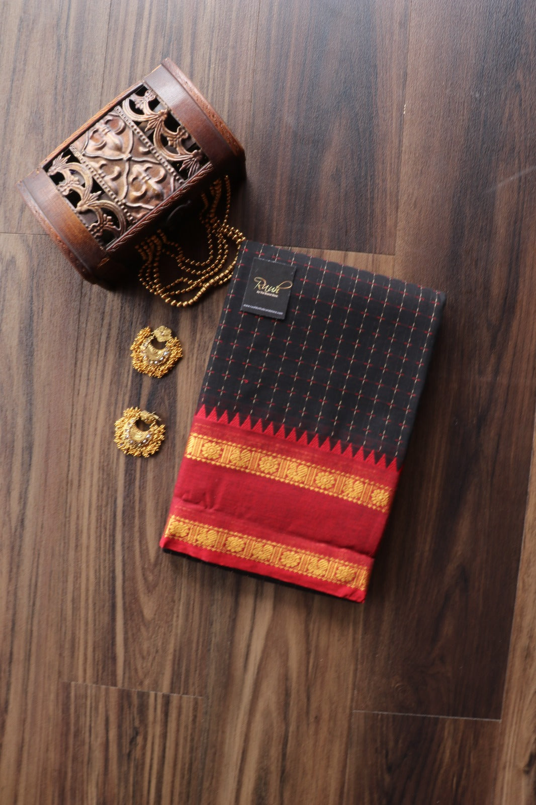 BLACK KANCHI COTTON SAREE