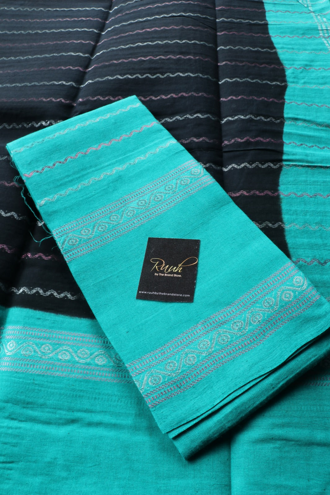 BLACK -SEA GREEN MADURAI SUNGUDI SAREE