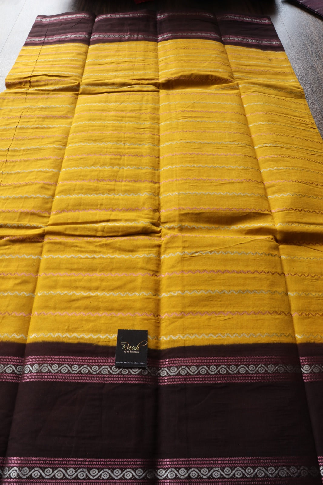 MUSTARD YELLOW -BROWN MADURAI SUNGUDI SAREE