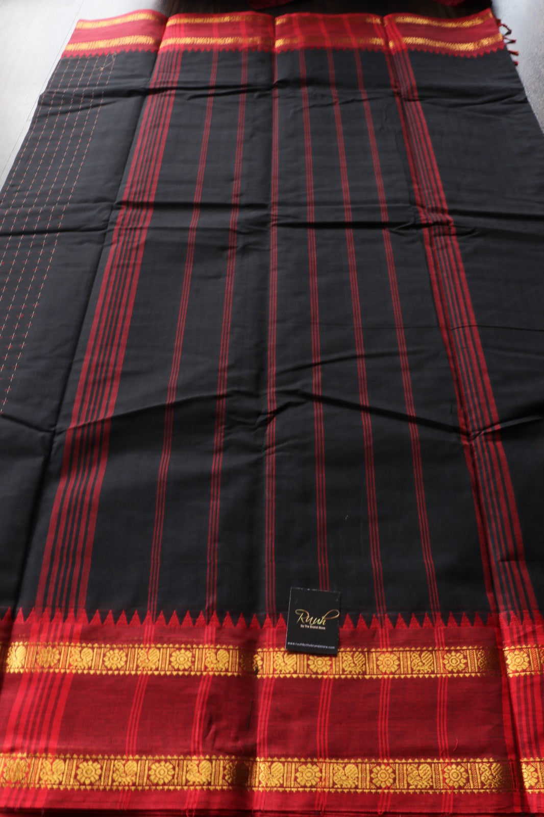 BLACK KANCHI COTTON SAREE