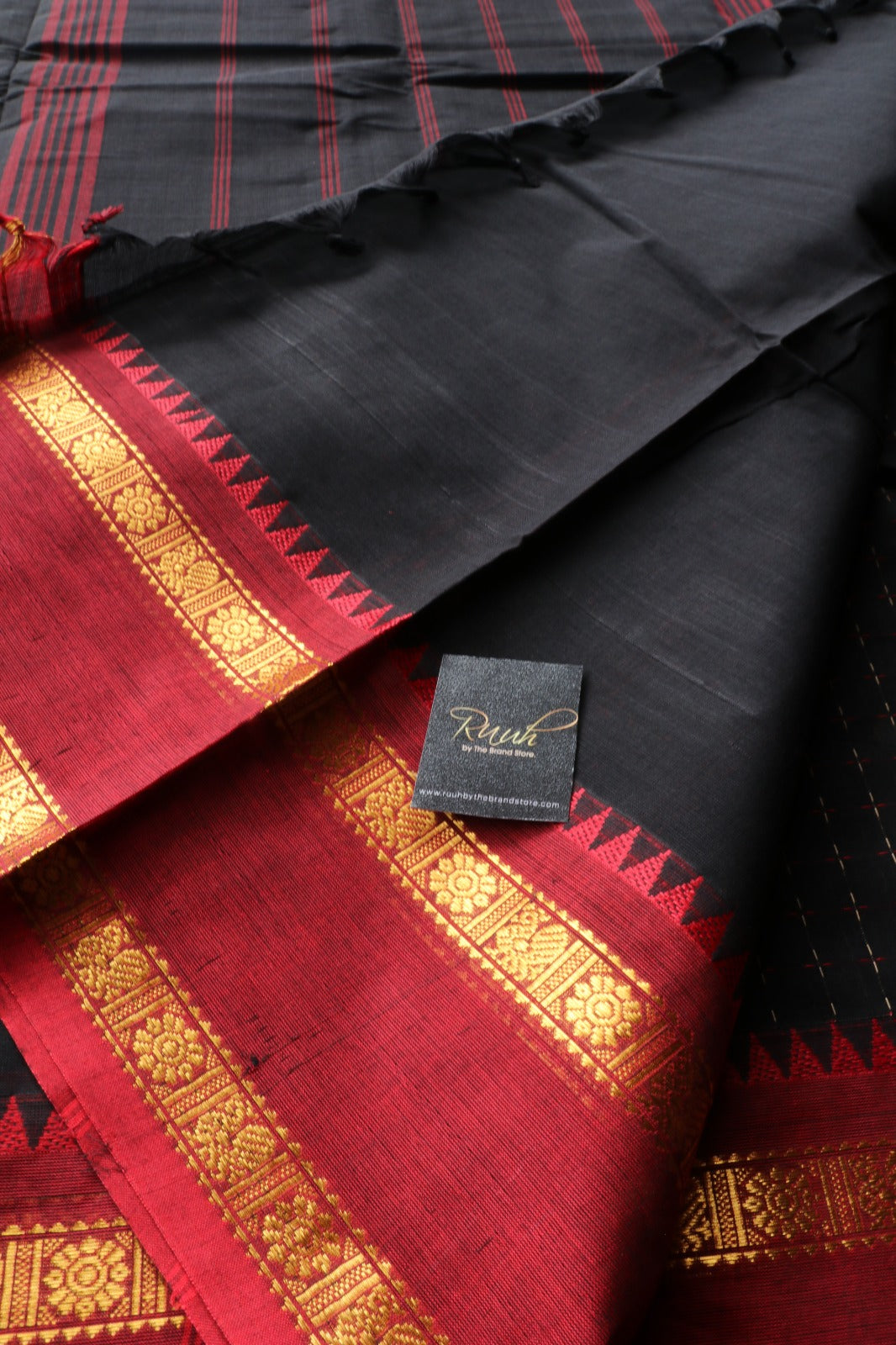 BLACK KANCHI COTTON SAREE