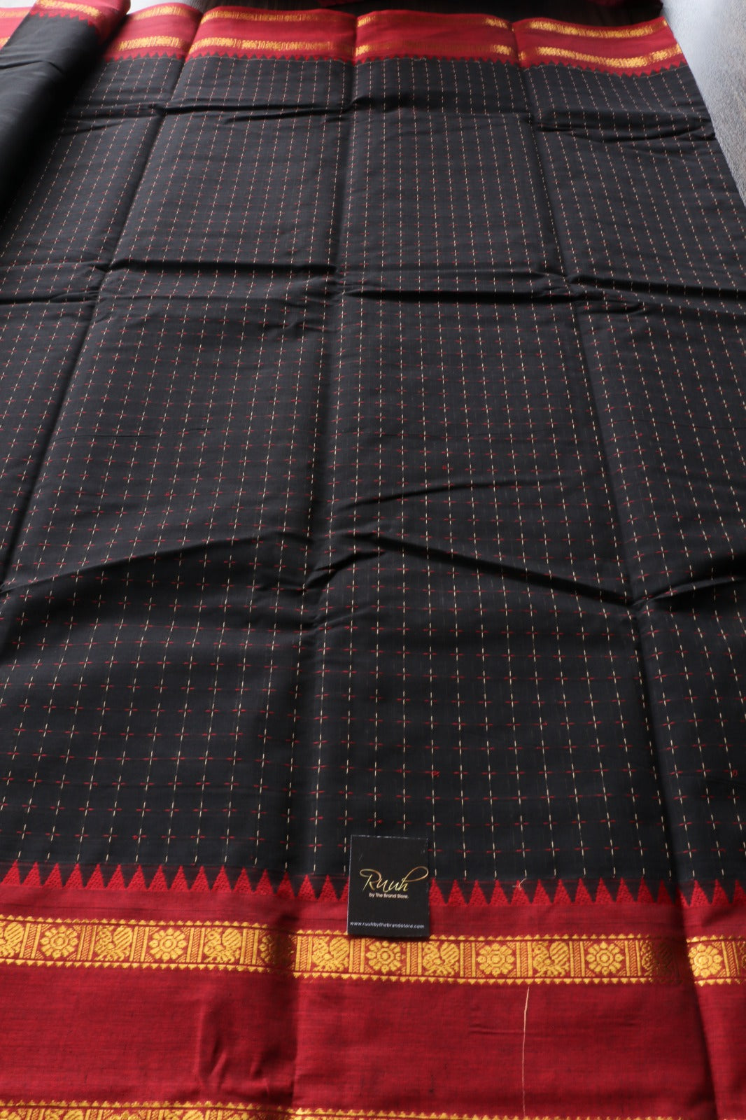 BLACK KANCHI COTTON SAREE