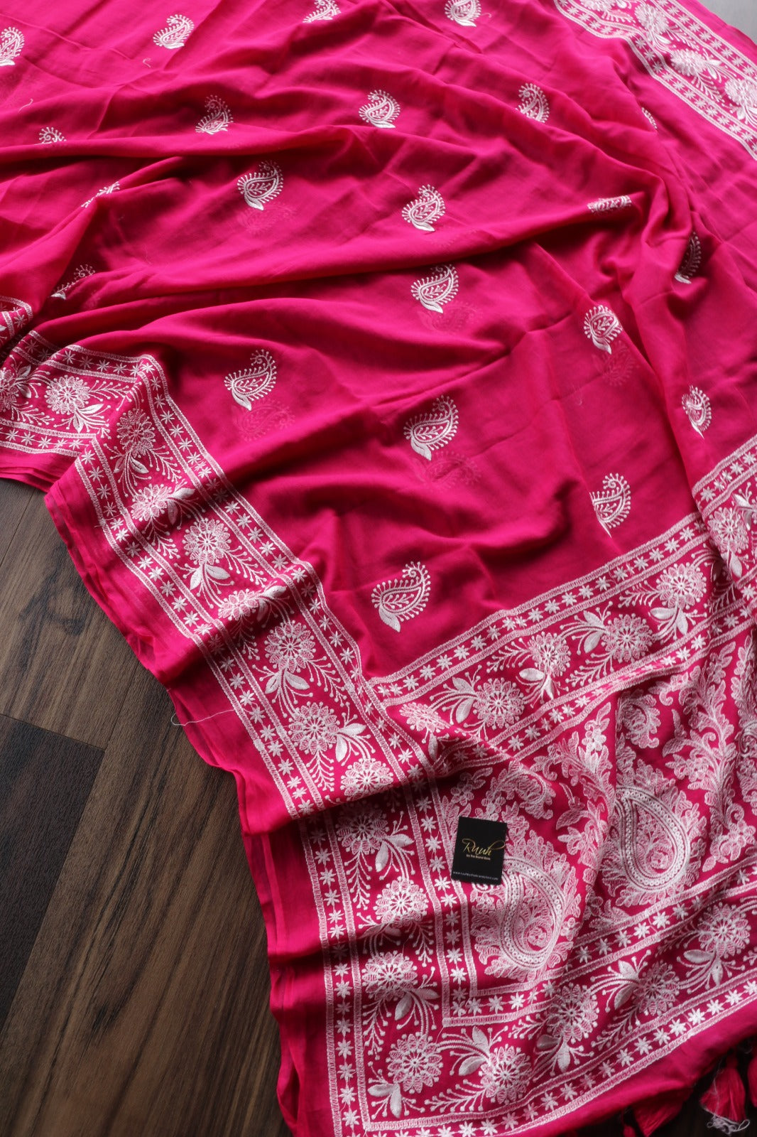 HOT PINK MULMUL EMBROIDERY