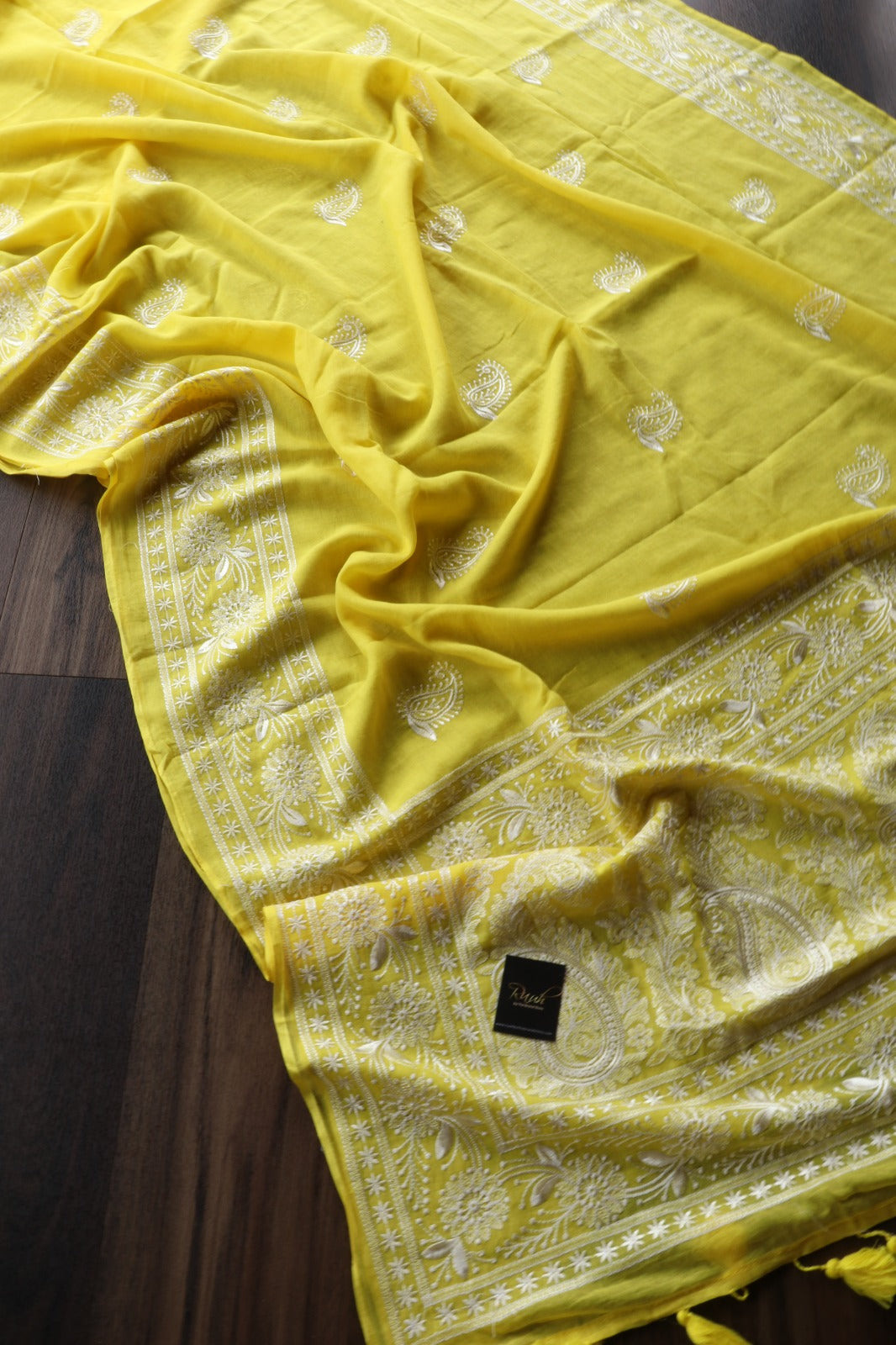 YELLOW MULMUL EMBROIDERY