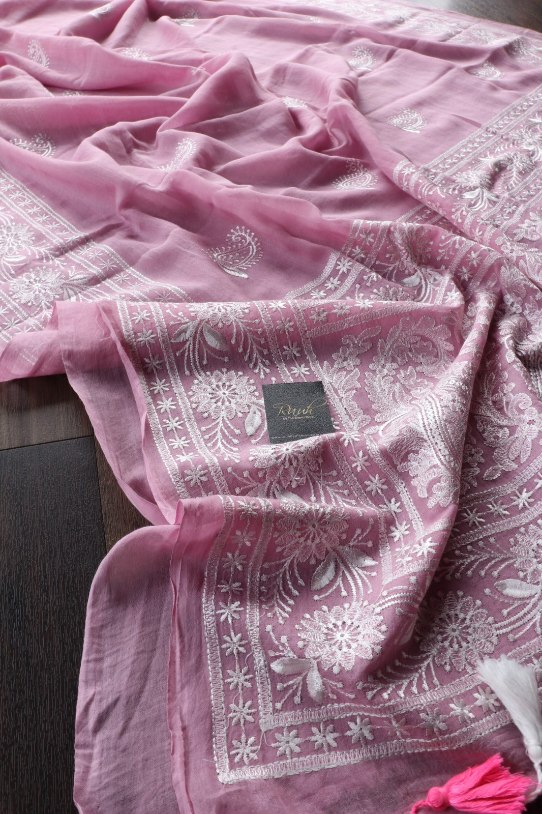 LIGHT PINK MULMUL EMBROIDERY