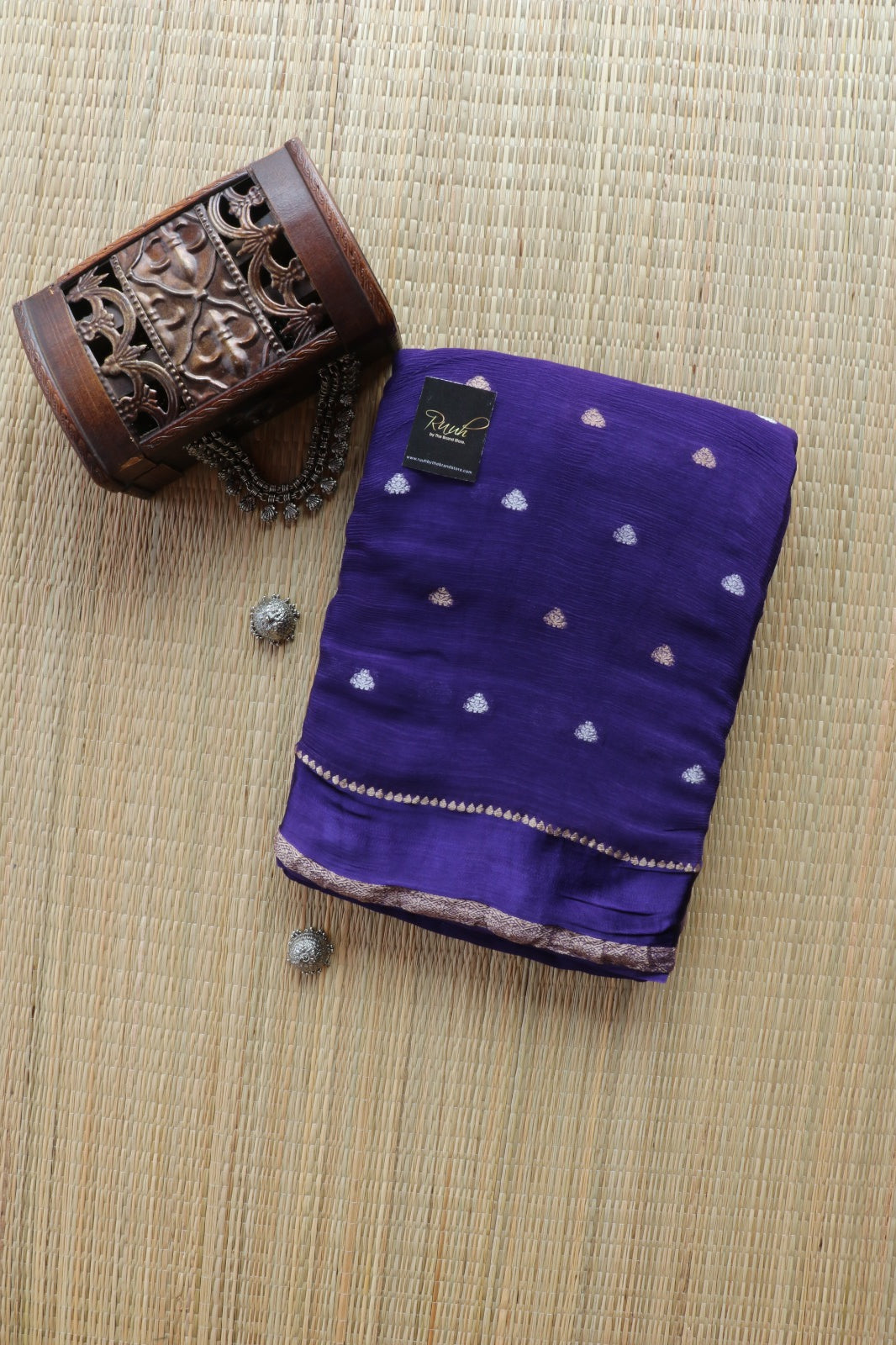 PURPLE VISCOSE CHINNON WITH BUTTA