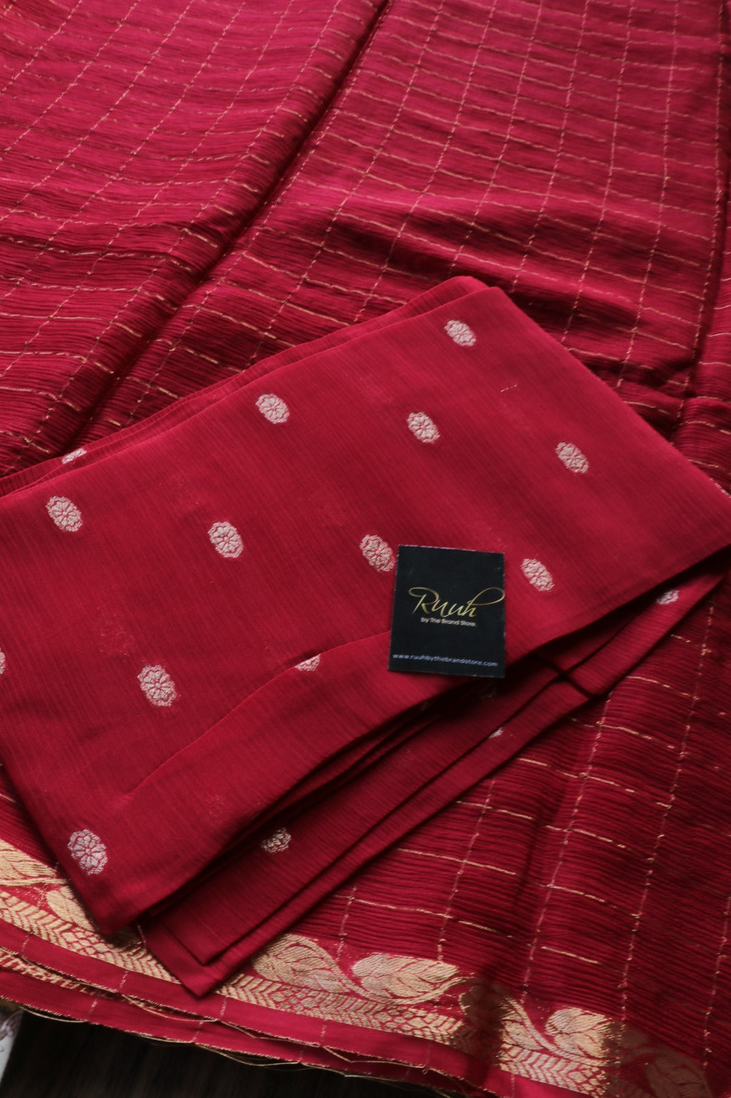 MAROON VISCOSE CHINNON SAREE- TBS26VC1
