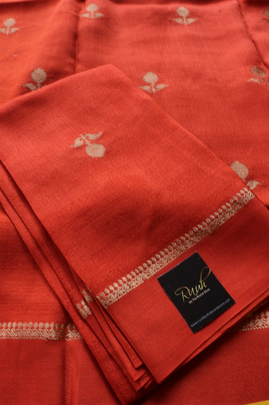 ORANGE COLOUR VISCOSE KHADI SILK SAREE